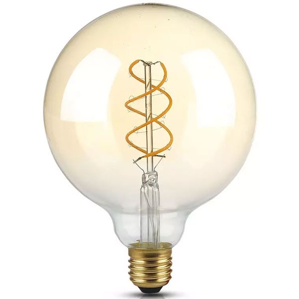 lampa-led-filament-E27-G125-5W-300lm-amber-gyali-dimmable-v-tac