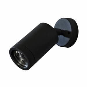 Φωτιστικό Σποτ Τοίχου Στρογγυλό Πλαστικό με Κλειδί IP54 C-01 1L Μαύρο 15-0053 HERONIA