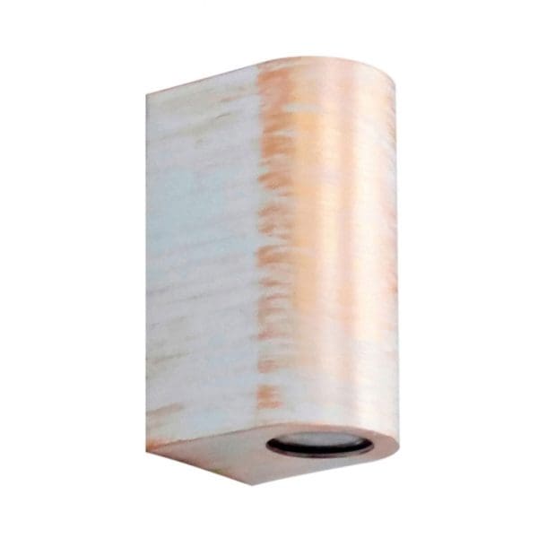 Φωτιστικό Σποτ Τοίχου Κύλινδρος Πλαστικό Up-Down για 2xGU10 LED IP54 C-032 2L Άσπρο-Μπρονζέ 15-0221 HERONIA