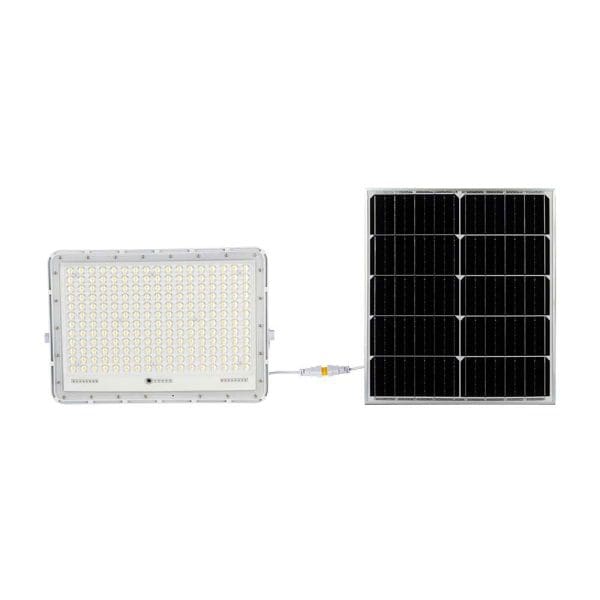 Ηλιακός Προβολέας LED 30W 2600lm IP65 με Χειριστήριο & Ένδειξη Μπαταρίας Άσπρο Σώμα V-TAC