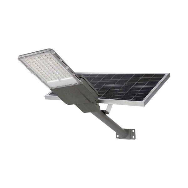 Ηλιακό Φωτιστικό Δρόμου LED 120° Αδιάβροχο IP65 Bridgelux Chip με Χειριστήριο Γκρι Σώμα V-TAC