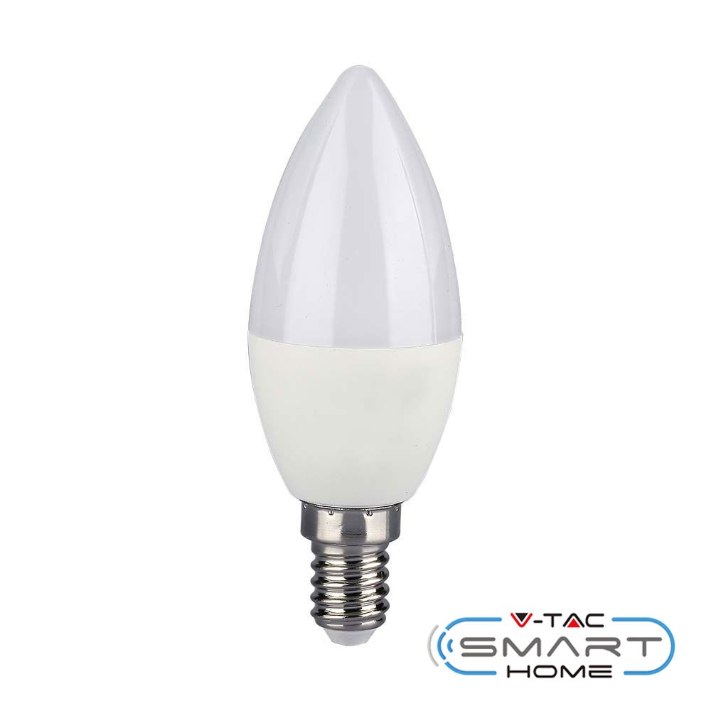 Λάμπα LED E14 Κερί 4.8W 230V 180° 450lm RGB+Ζεστό+Φυσικό+Ψυχρό Λευκό Συμβατή με Amazon Alexa & Google Home 212754 V-TAC