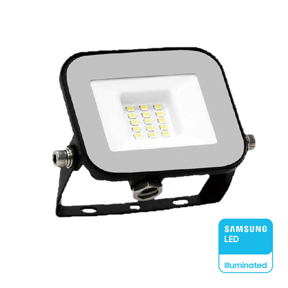 Προβολέας LED SMD 10W 735lm 115° IP65 Samsung Chip PRO-SERIES Μαύρο Σώμα Γκρι Γυαλί V-TAC